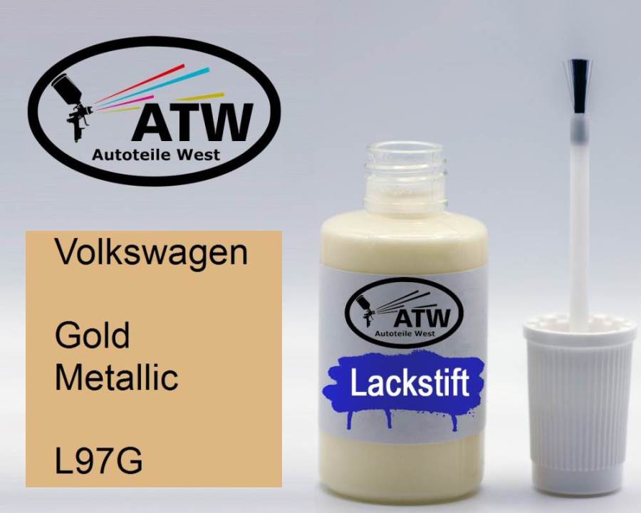 Volkswagen, Gold Metallic, L97G: 20ml Lackstift, von ATW Autoteile West.